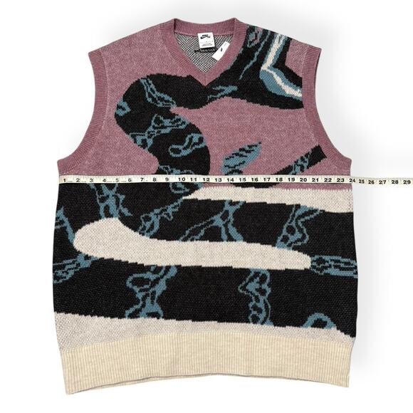 Nike SB Skateboarding Plum Dust Light Orewood Knit Sweater Vest Unisex Size L - Picture 4 of 8
